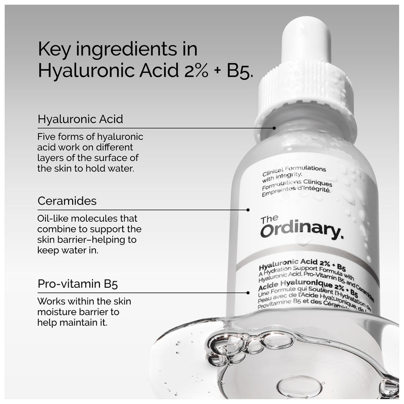 Serum The Ordinary Hyaluronic Acid 2% + B5 Cấp Nước và Phục Hồi Da