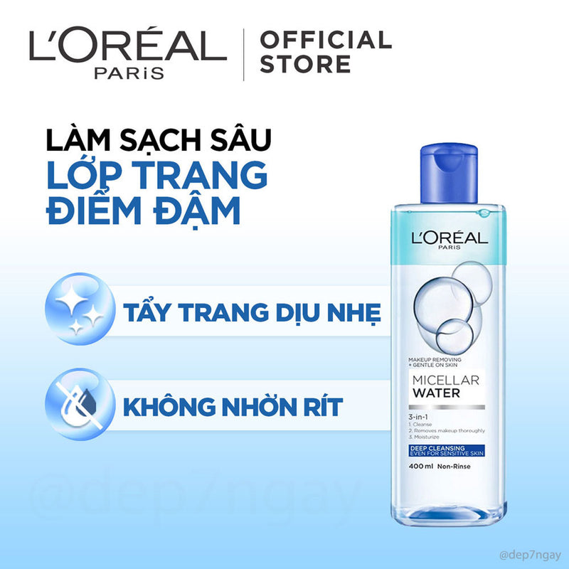 Nước Tẩy Trang L'Oreal Deep Cleansing Sạch Sâu 400ml