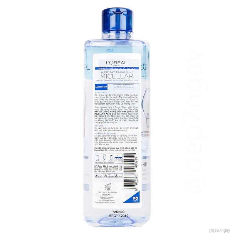 Nước Tẩy Trang L'Oreal Deep Cleansing Sạch Sâu 400ml