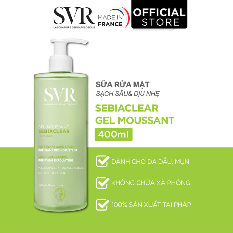 Sữa Rửa Mặt SVR Sebiaclear Gel Moussant Cho Da Dầu Mụn