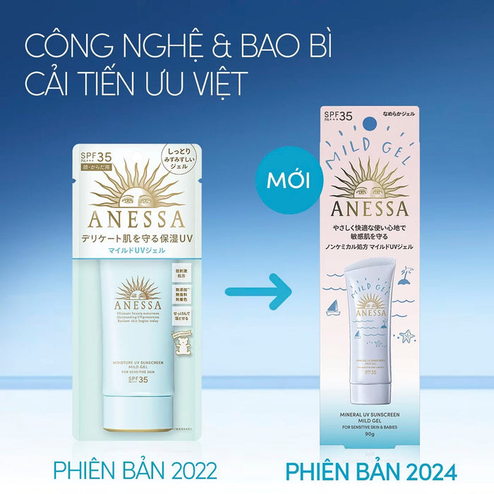 Kem Chống Nắng Anessa Moisture UV Sunscreen Mild Gel SPF35 90g