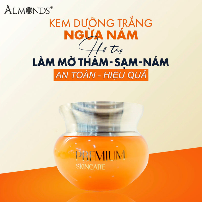 Kem Cam Dưỡng Trắng Mờ Nám Almonds Premium 40g