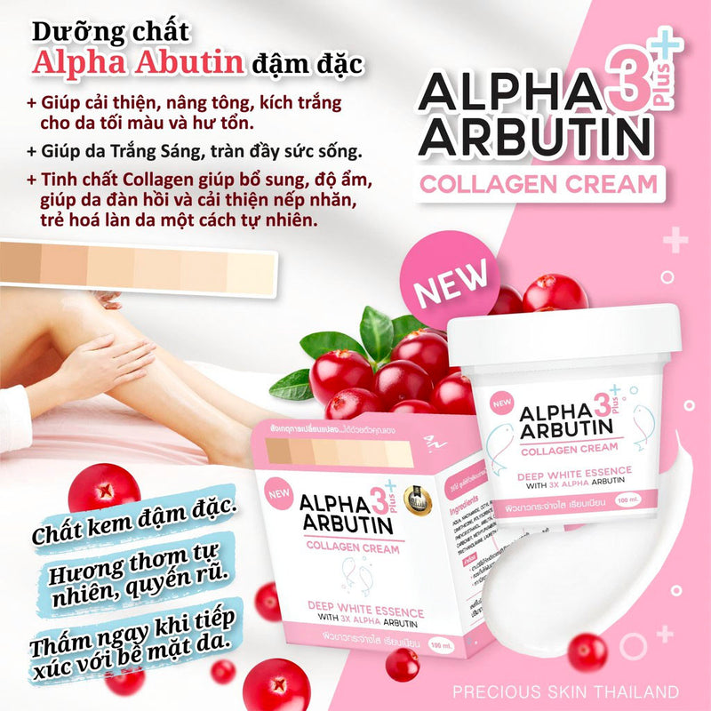 Kem Dưỡng Trắng Alpha Arbutin 3 Plus Collagen Cream 100g