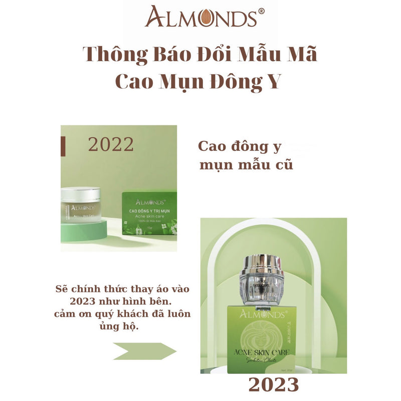 Cao Đông Y Giảm Mụn Almonds Cốt Thảo Dược 20g
