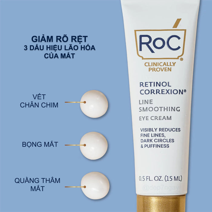 Kem Dưỡng Mắt RoC Retinol Correxion Line Smoothing Eye Cream 15ml