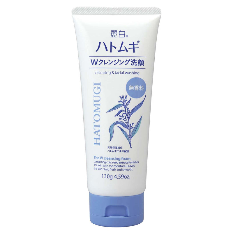 Sữa Rửa Mặt Ý Dĩ Hatomugi The W Cleansing Foam Không Mùi 130g