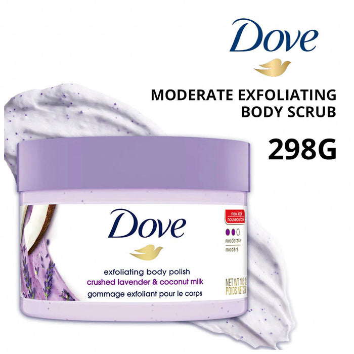 Tẩy Tế Bào Chết Body Dove Hoa Oải Hương & Sữa Dừa 298g