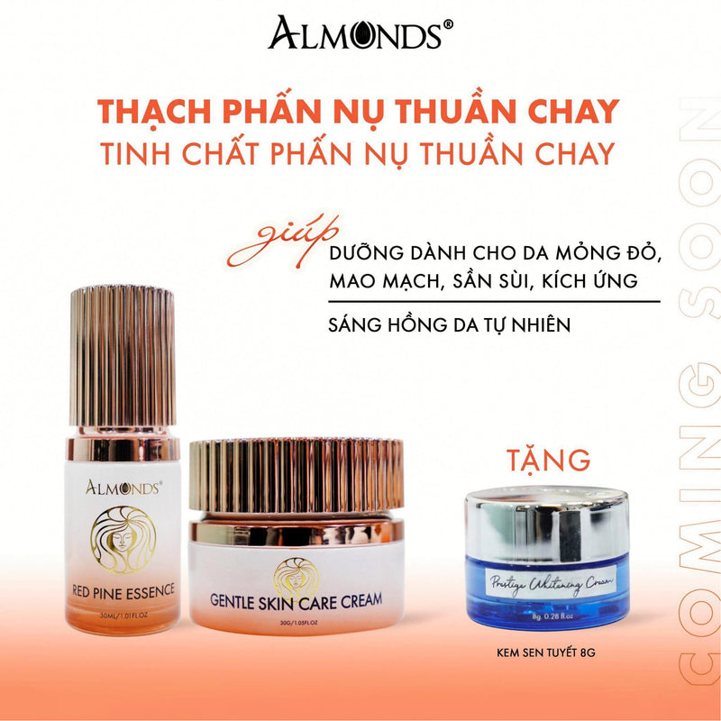 Combo Giảm Mao Mạch Almonds Cho Da Yếu Mỏng Đỏ