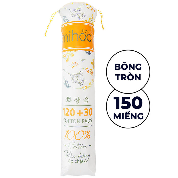 Bông tẩy Trang Mihoo Cotton Pads 150 Miếng