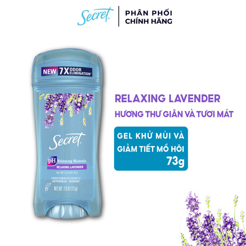 Lăn Khử Mùi Nữ Secret Lavender 48h Clear Gel 73g