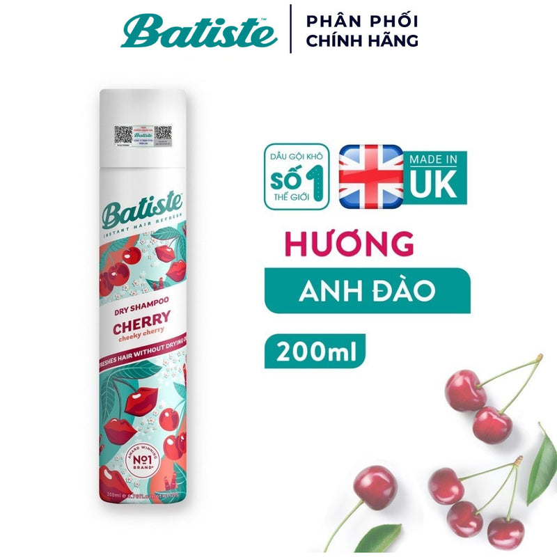 Dầu Gội Khô Batiste Dry Shampoo Cherry 200ml