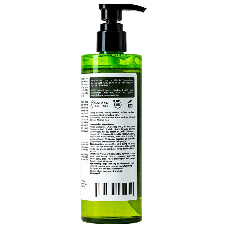 Sữa Tắm Bơ Gừng Pơ Lang 300ml