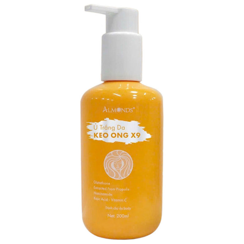 Ủ Trắng Body Keo Ong X9 Almonds 200ml