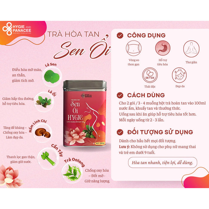 Trà Sen Ổi Hòa Tan Hygie (Hồng)