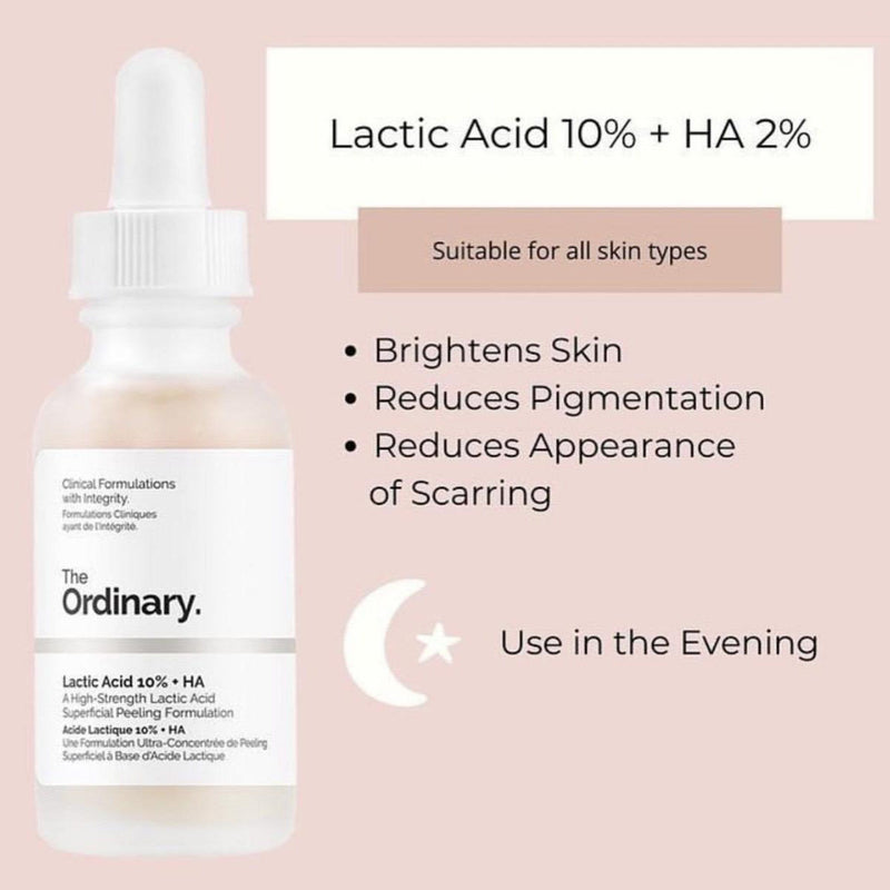Serum The Ordinary Lactic Acid 10% + HA Tẩy Tế Bào Chết 30ml