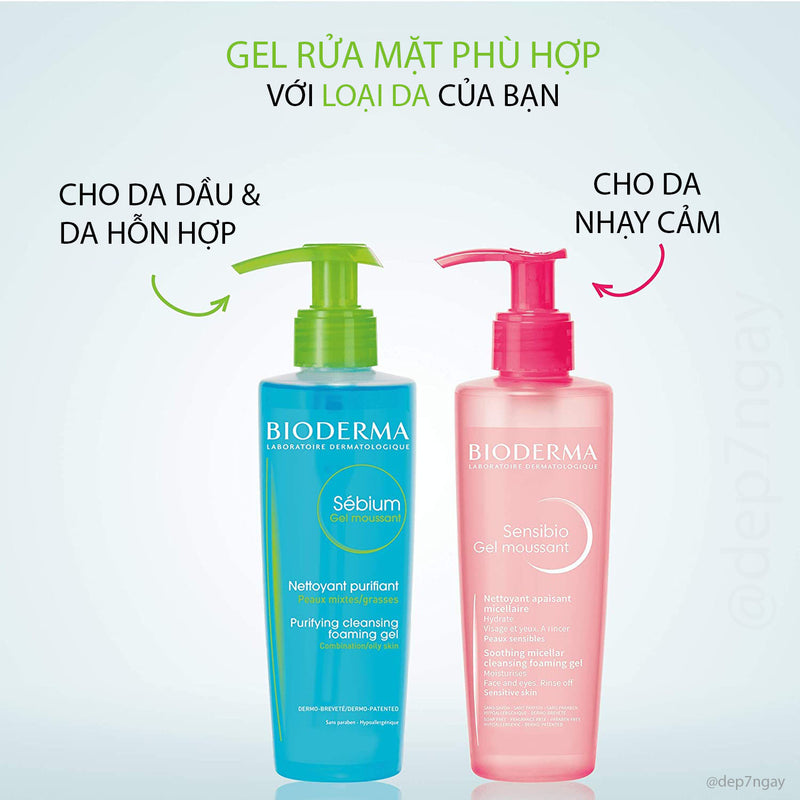 Sữa Rửa Mặt Bioderma Sebium Gel Moussant Cho Da Dầu Mụn