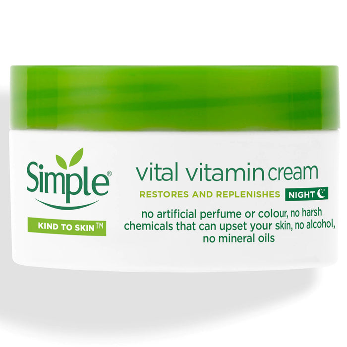 Kem Dưỡng Da Simple Vital Vitamin Night Cream 50ml - Ban Đêm, Cho Da Nhạy Cảm