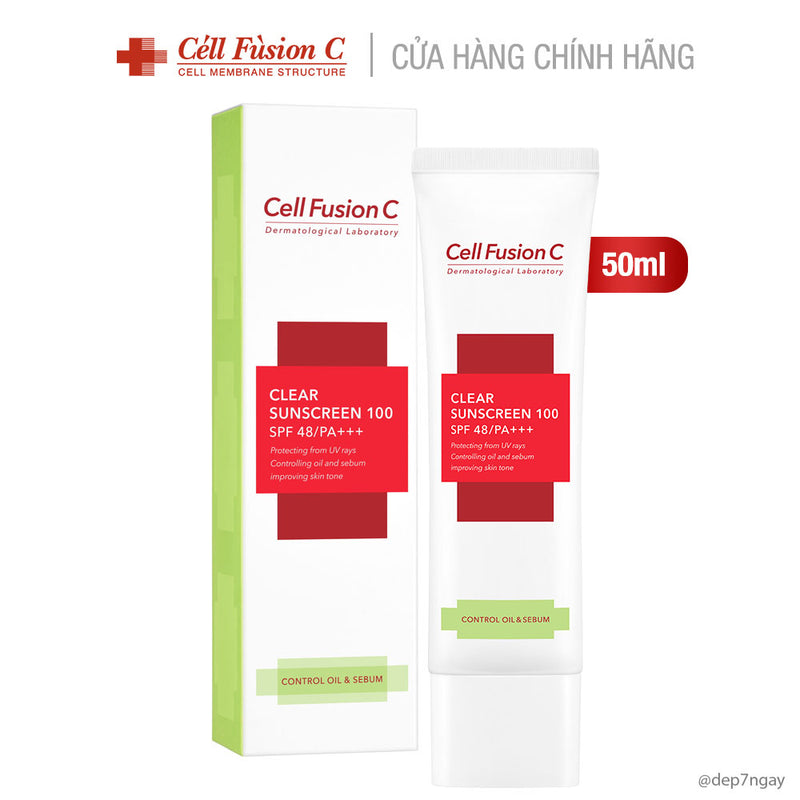 Kem Chống Nắng Cell Fusion C Clear Sunscreen 100 SPF 48+ Cho Da Dầu Mụn 50ml