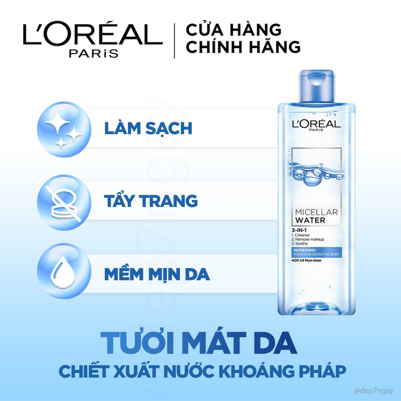Nước Tẩy Trang L'Oreal Refreshing Cho Da Dầu 400ml