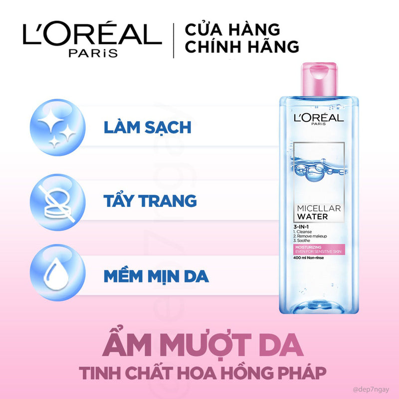 Nước Tẩy Trang L'Oreal Moisturizing Cho Da Khô& Da Thường 400ml