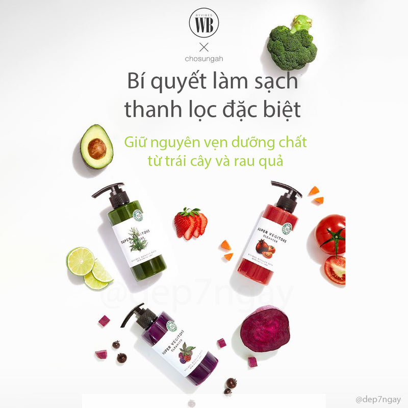 Sữa Rửa Mặt Rau Củ Wonder Bath Super Cleanser 300ml - Màu Xanh