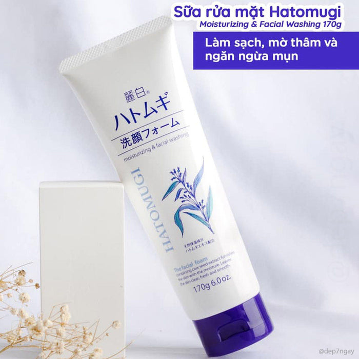 Sữa Rửa Mặt Ý Dĩ Hatomugi The Facial Foam Dưỡng Ẩm 170g