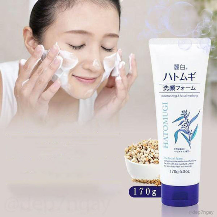 Sữa Rửa Mặt Ý Dĩ Hatomugi The Facial Foam Dưỡng Ẩm 170g