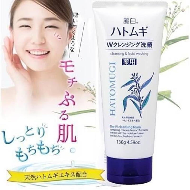 Sữa Rửa Mặt Ý Dĩ Hatomugi The W Cleansing Foam 130g