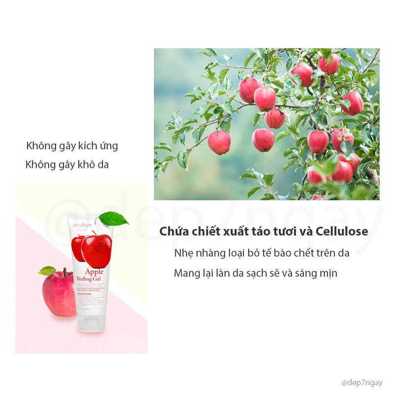 Tẩy Da Chết Arrahan Apple Peeling Gel 180ml - Táo Đỏ, Sáng Da