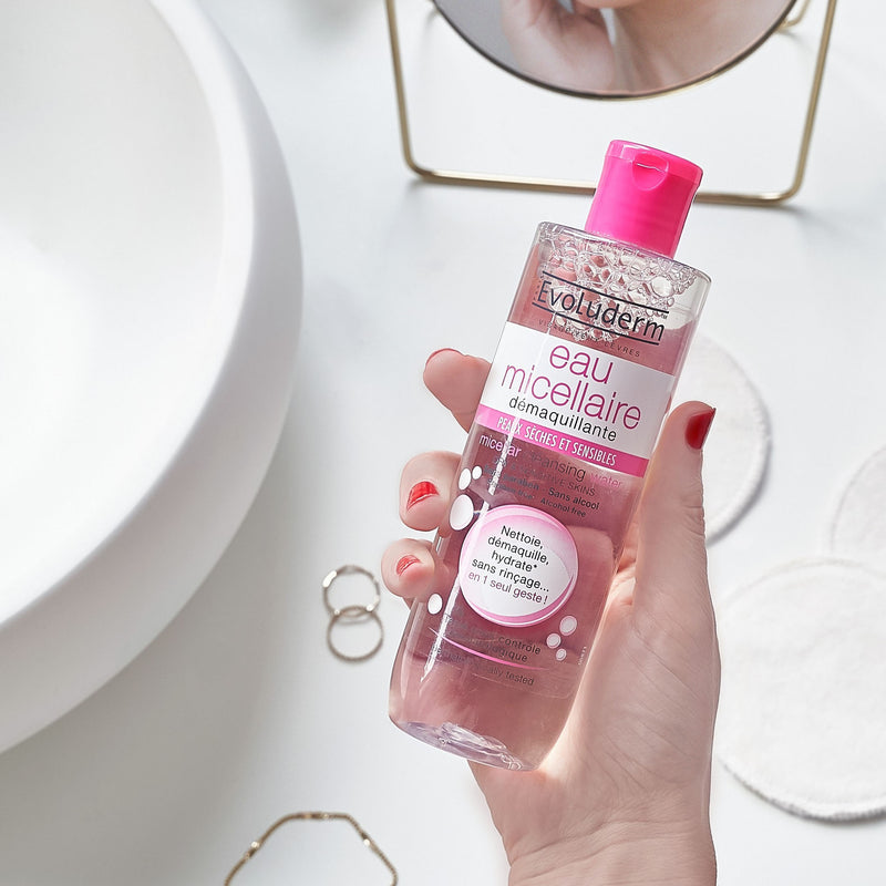 Nước Tẩy Trang Evoluderm Hồng Cho Da Khô Nhạy Cảm