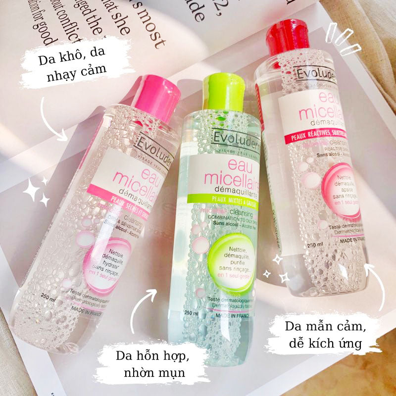 Nước Tẩy Trang Evoluderm Xanh Lá Cho Da Dầu Mụn