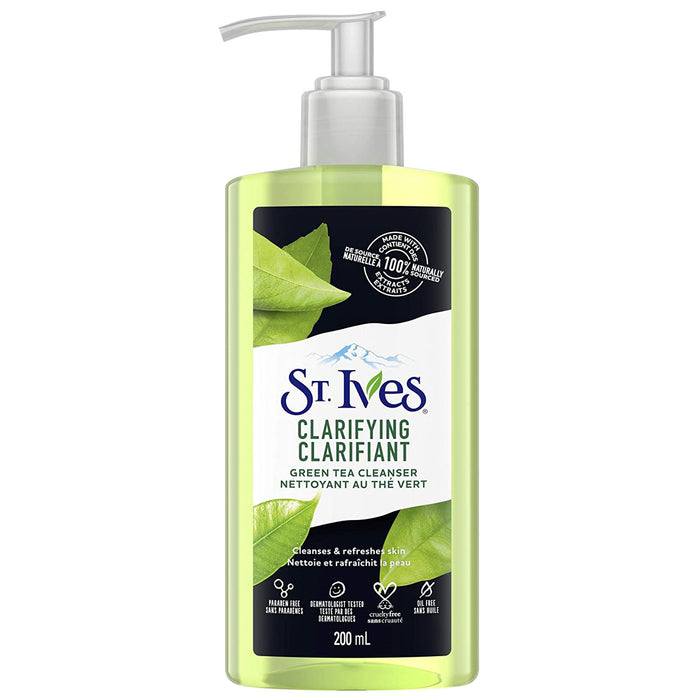 Sữa Rửa Mặt St.Ives Clarifying Green Tea Cleanser 200ml - Chiết Xuất Trà Xanh, Ngừa Mụn
