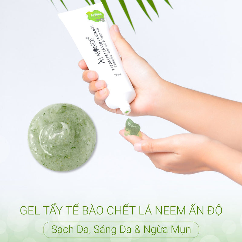 Tẩy Da Chết Lá Nem Và Sữa Non Almonds 120ml