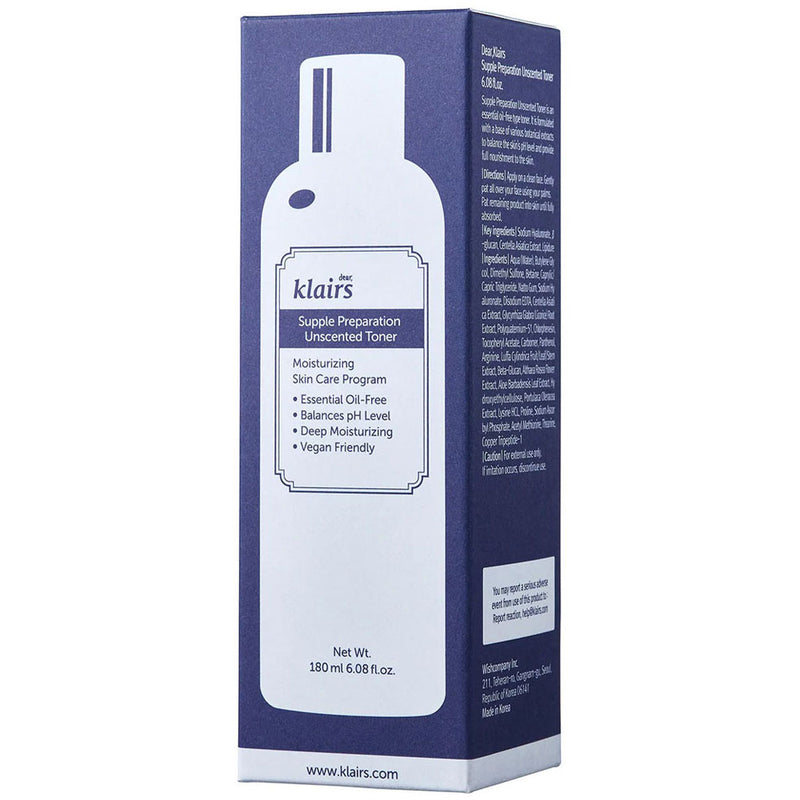 Nước Hoa Hồng Klairs Supple Preparation Unscented Toner 180ml