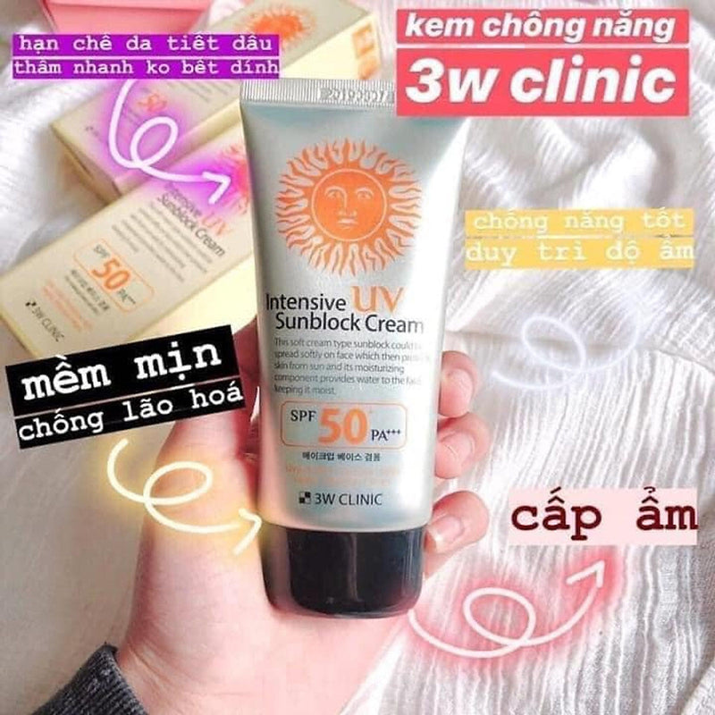 Kem Chống Nắng 3W Clinic Intensive UV Sunblock Cream SPF 50+ 70ml