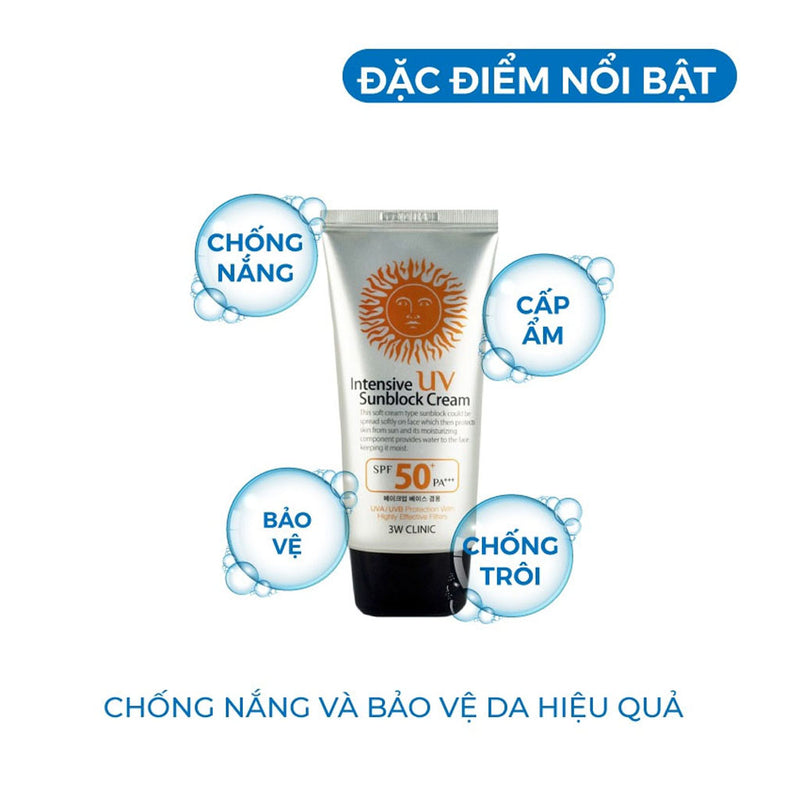 Kem Chống Nắng 3W Clinic Intensive UV Sunblock Cream SPF 50+ 70ml
