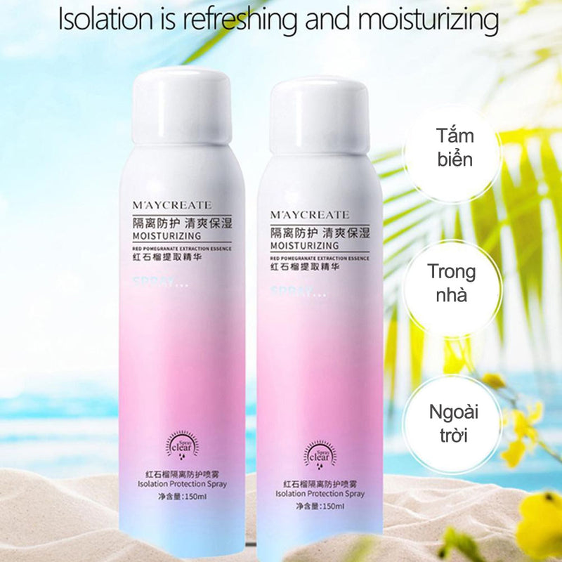 Xịt Chống Nắng MayCreate Moisturizing Spray Dưỡng Trắng Da 150ml