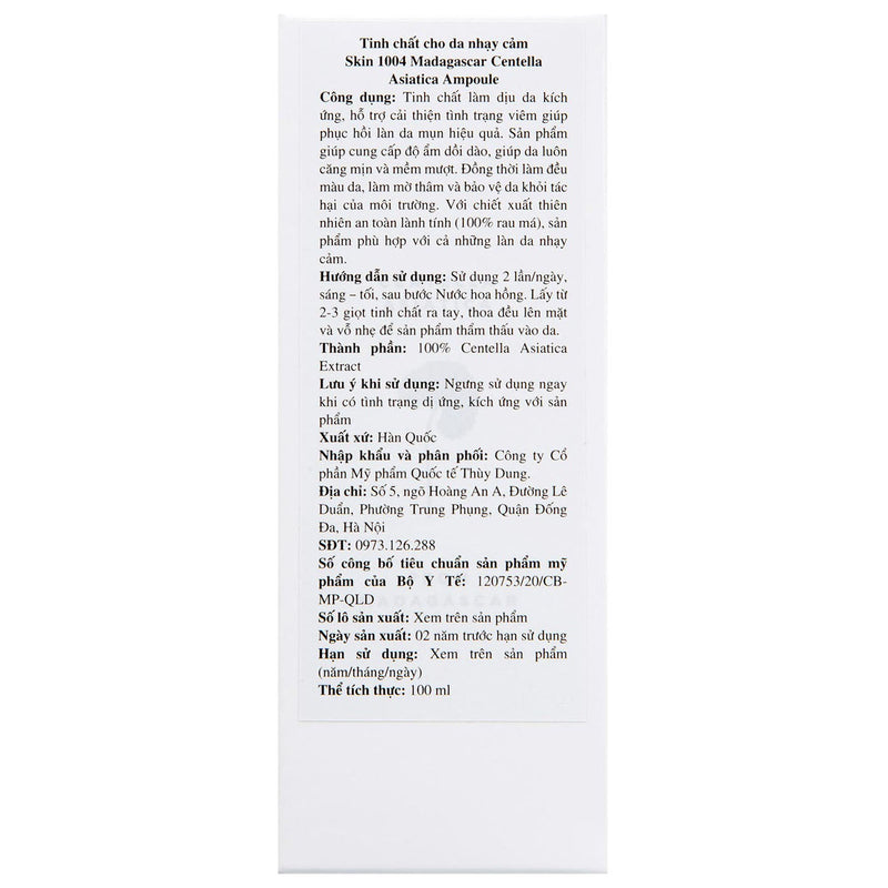 Tinh Chất Rau Má Skin1004 Madagascar Centella Asiatica 100 Ampoule