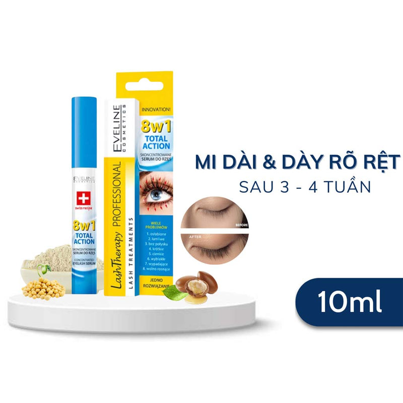 Serum Dưỡng Mi Eveline Lash Therapy 8 in 1 Total Action 10ml
