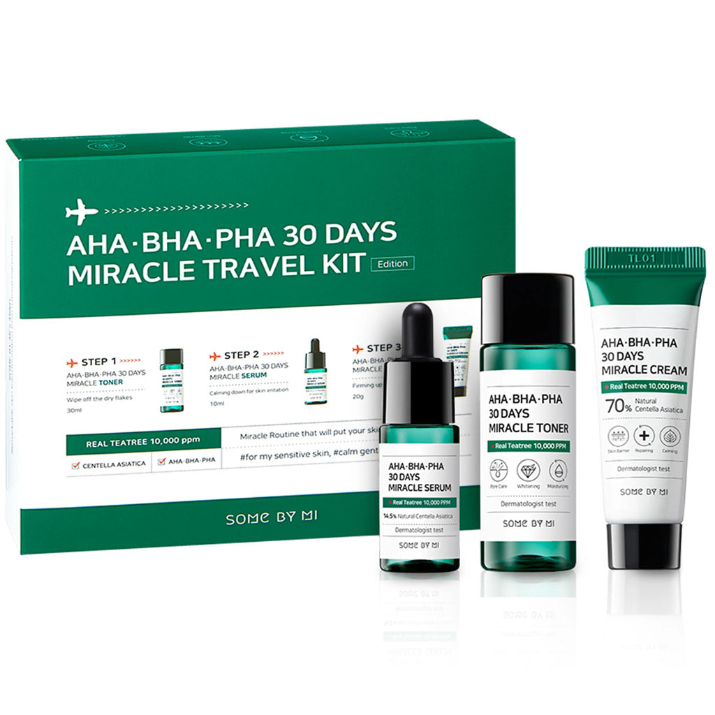 Bộ Giảm Mụn Some By Mi AHA-BHA-PHA 30Days Miracle Travel Kit 3 Items