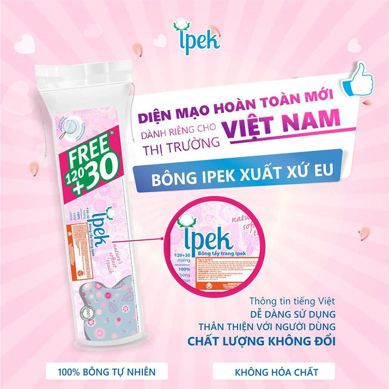 Bông Tẩy Trang Ipek Cotton Pads 150 Miếng