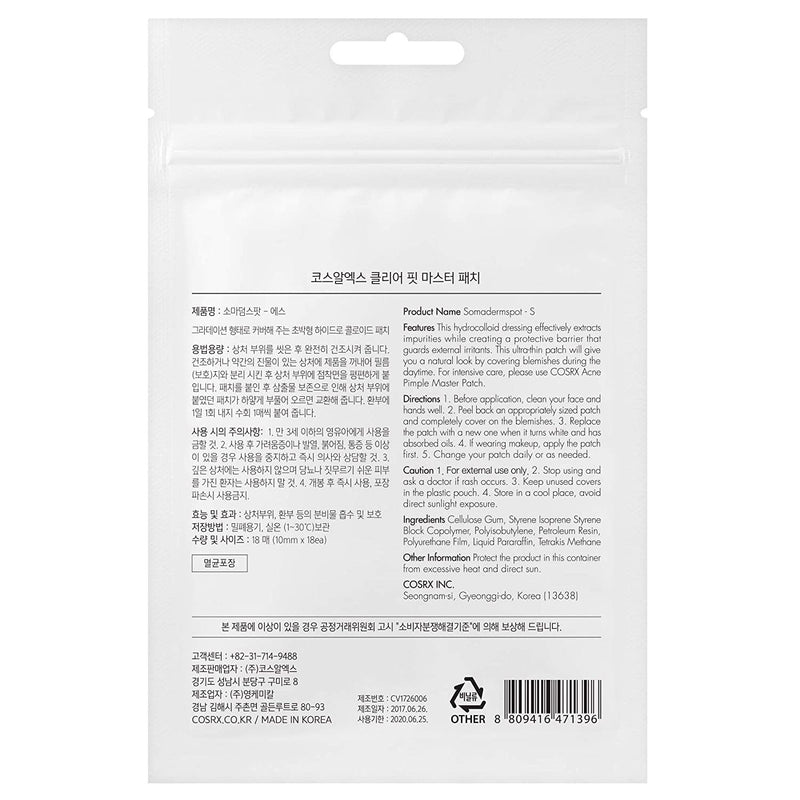 Miếng Dán Mụn Cosrx Đen Clear Fit Master Patch 18 miếng