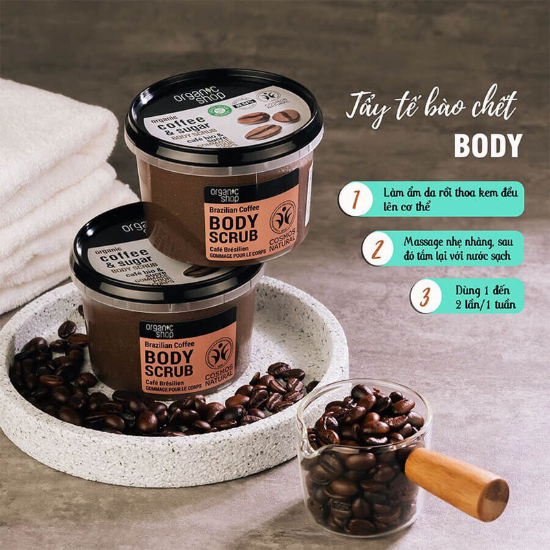 Tẩy Tế Bào Chết Body Cafe Organic Shop Body Scrub 250ml