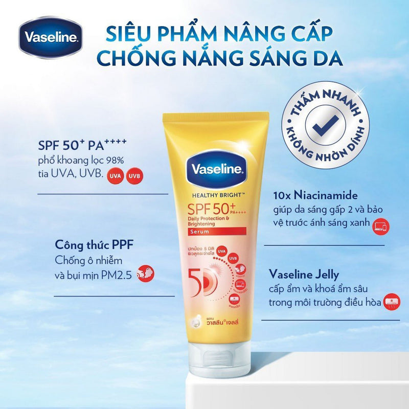 Sữa Dưỡng Thể Vaseline 50x Trắng Da Chống Nắng SPF50+ 300ml