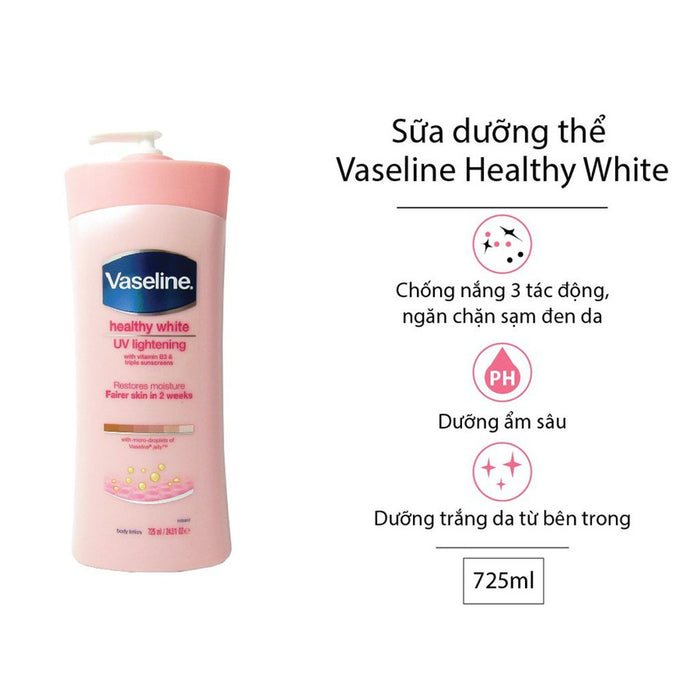 Sữa Dưỡng Thể Vaseline Healthy White UV Lightening 725ml