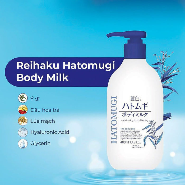 Sữa Dưỡng Thể Hatomugi The Body Milk Cấp Ẩm và Sáng Da 400ml