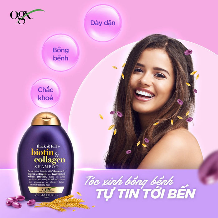 Dầu Gội OGX Biotin & Collagen Shampoo Ngăn Rụng Tóc