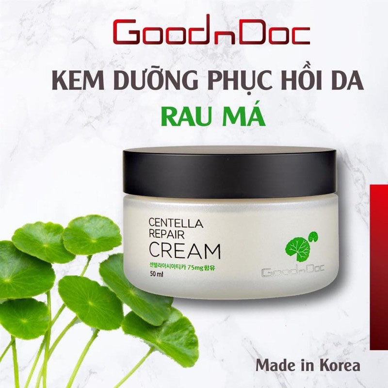 Kem Dưỡng Rau Má Phục Hồi Da GoodnDoc Centella Repair Cream 50ml