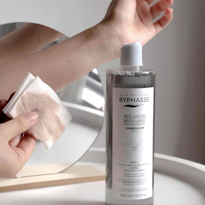 Nước Tẩy Trang Than Hoạt Tính Byphasse Cho Da Dầu 500ml