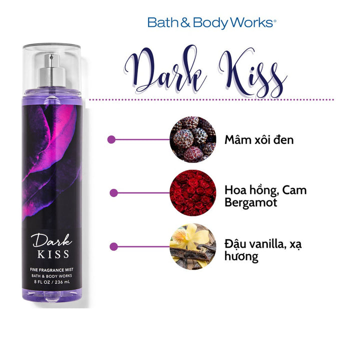 Xịt Thơm Bath & Body Works Dark Kiss Fine Fragrance Mist 236ml